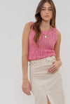 Josie Sleevless Knit Top in Pink