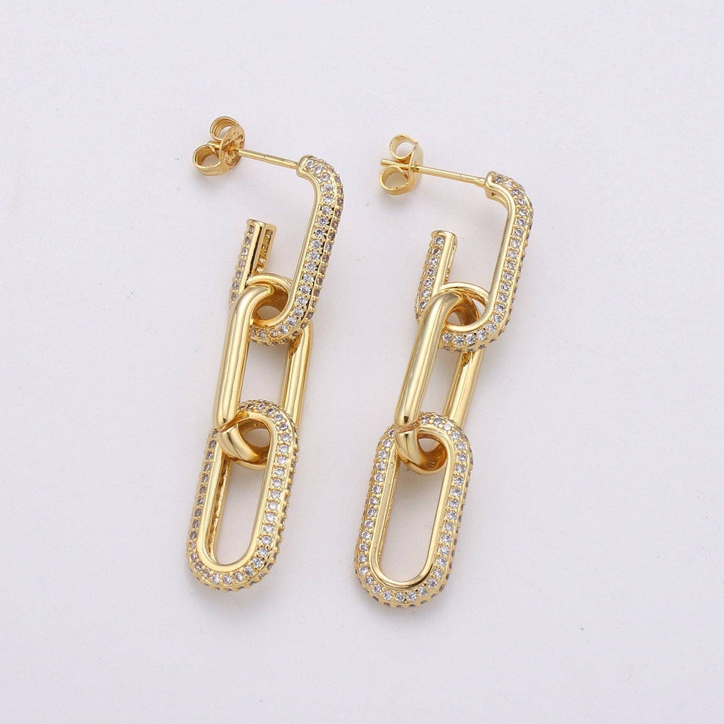 Stella Chain Drop Earrings in Gold