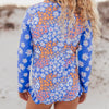 Periwinkle Daisy Zip Rash Guard One Piece Youth Swimsuit