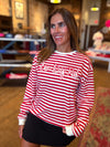 Go Big Red Simple Script Stripe Hi-Dive Sweatshirt