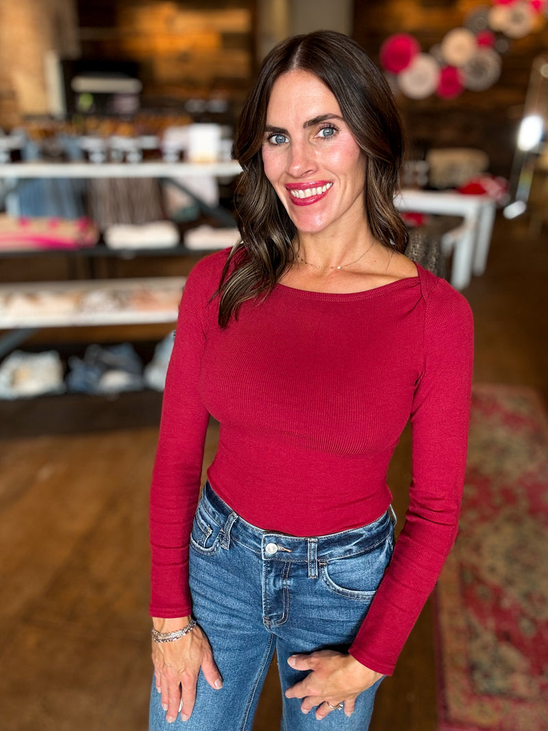 Lucy Bodysuit in Cranberry