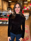 Had Me At Holiday Velvet Top in Black
