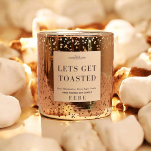 Lets Get Toasted 10oz Gold Glass Candle