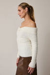 Julia Off The Shoulder Sweater in Cream