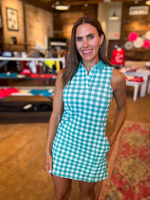 Course or Court Gingham Green Dress