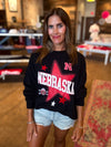Nebraska Aura Multimedia Oversized Fleece Crew