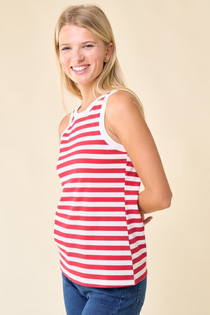 Feelin' Like The Fourth of July Striped Tank in Red