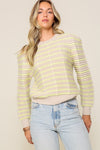Rachel Striped Sweater in Lime