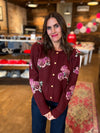 Wine & Flowers Sweater Cardigan