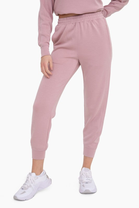 Taylor Contrast Seam Joggers in Rose