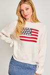USA Flag Oversized Crewneck Sweater