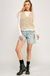 All Yours Chunky Sweater Vest in Beige