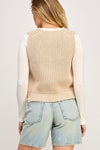 All Yours Chunky Sweater Vest in Beige