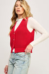 All Yours Chunky Sweater Vest in Red