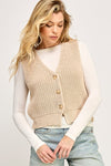 All Yours Chunky Sweater Vest in Beige