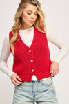 All Yours Chunky Sweater Vest in Red