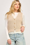 All Yours Chunky Sweater Vest in Beige