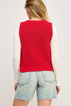 All Yours Chunky Sweater Vest in Red