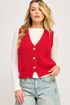 All Yours Chunky Sweater Vest in Red