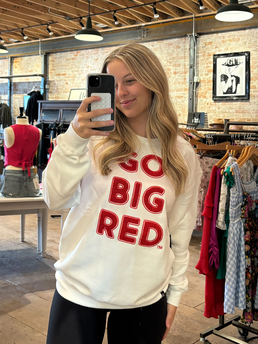 Go Big Red Perkin Chenille Crew Pullover