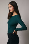Macy Open Back Bodysuit in Emerald