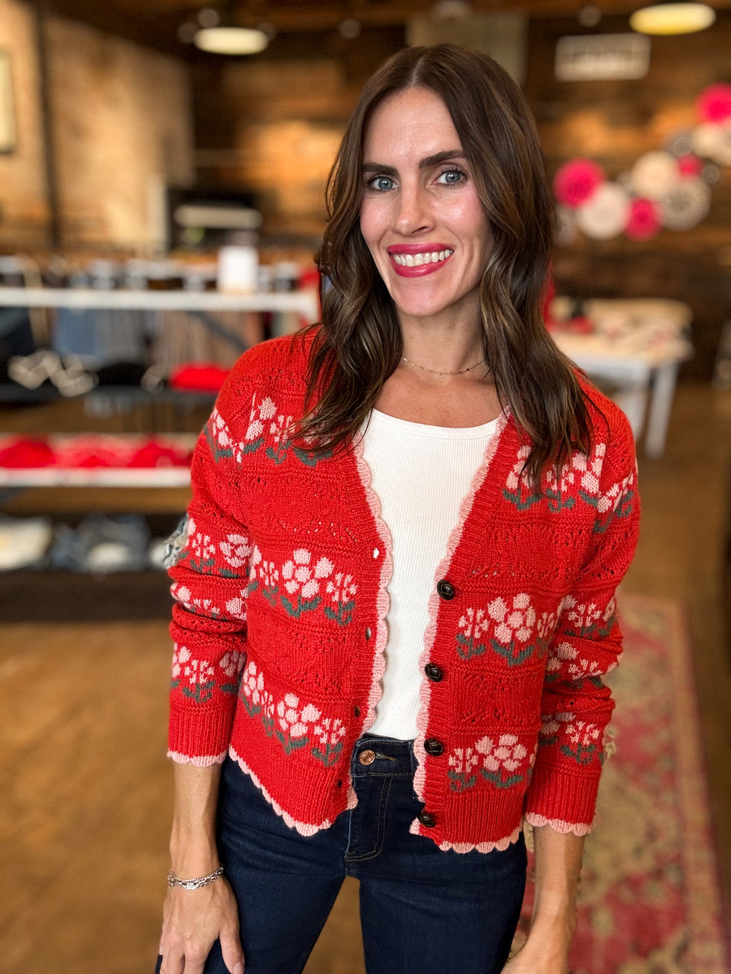 Roses Are Red Sweater Cardigan