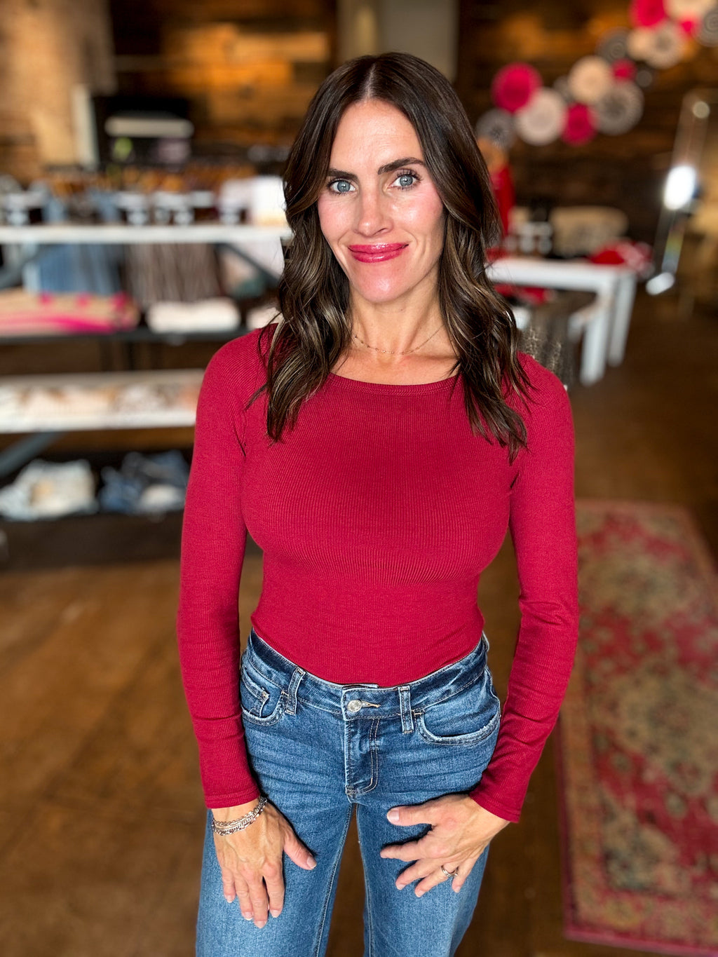 Lucy Bodysuit in Cranberry