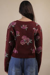 Wine & Flowers Sweater Cardigan