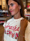 Nebraska Huskers Cans Off White Thrifted Tee