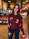 Wine & Flowers Sweater Cardigan