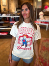 Nebraska Huskers Club Mascot Off White Thrifted Tee