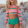 Watermelon Summer 2 Piece Rash Guard Youth Swimsuit