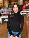 Millie Micro Ribbed Mockneck in Black