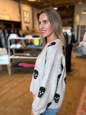 Let's Go Ghouls Oversized Sweater in Oatmeal