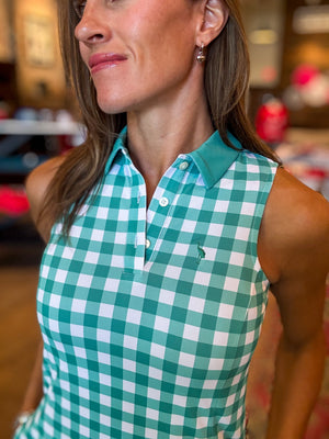Course or Court Gingham Green Dress