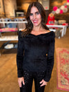 Julia Off The Shoulder Sweater in Black