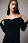 Julia Off The Shoulder Sweater in Black