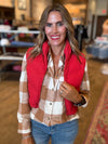 Lexi Cropped Red Puffer Vest