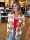 Emily Plaid Flannel in Camel