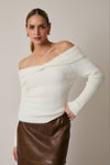 Julia Off The Shoulder Sweater in Cream