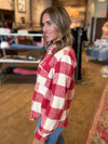 Emily Plaid Flannel in Dark Red