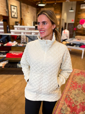 Quinn Quilted Pullover in Ivory