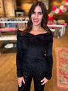 Julia Off The Shoulder Sweater in Black