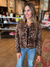 Leopard Quilted Tie Front Jacket