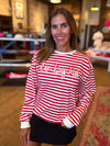 Go Big Red Simple Script Stripe Hi-Dive Sweatshirt