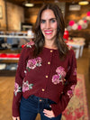 Wine & Flowers Sweater Cardigan