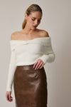 Julia Off The Shoulder Sweater in Cream