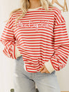 Go Big Red Simple Script Stripe Hi-Dive Sweatshirt