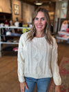 Mandi Cable Knit Sweater in Ivory