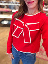All I Want Bow Sweater in Red